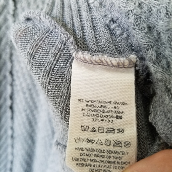 𝅺FREE People Grey Thermal Oversized Longsleeve Pull-over Slouchy Top Size Small - Picture 10 of 10